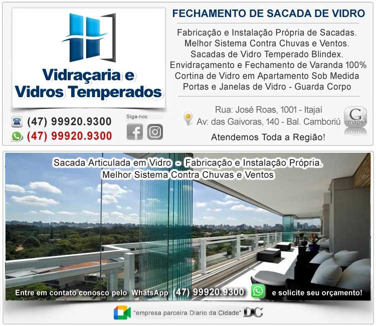 envidraçamento de sacada de vidro temperado blindex cortina 100% guarda corpo fechamento reiki varanda instalação fabricação balneário camboriú bc preço